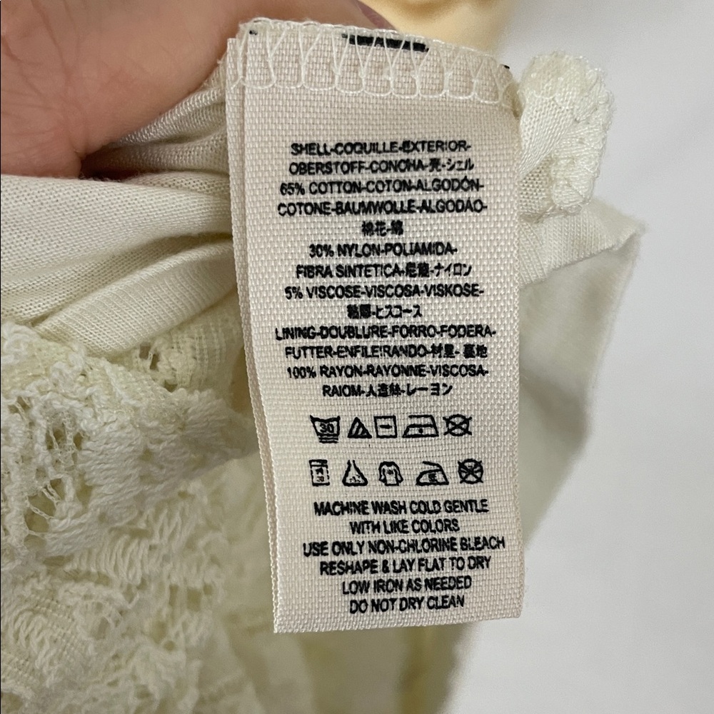 Free People Elegant Cream Lace Dress Size Medium - Picture 4 of 4